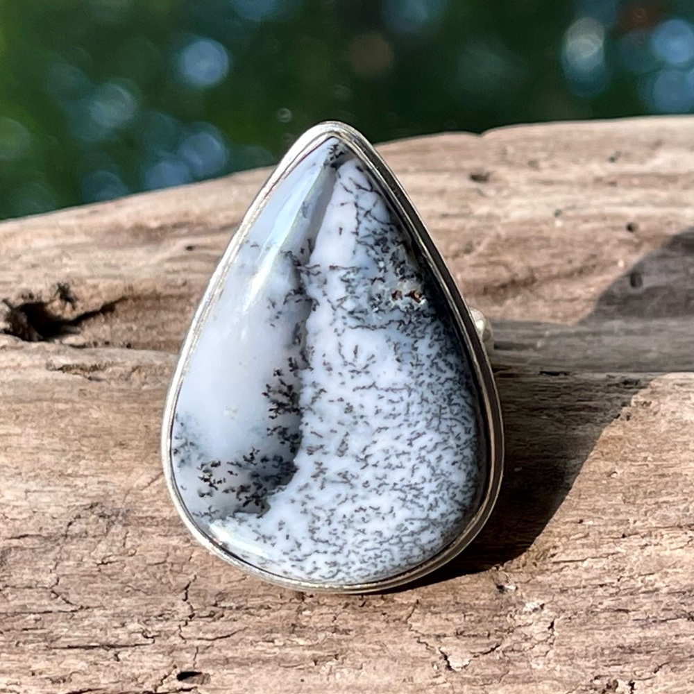 Remarkable Pattern Dendritic Opal Ring - image 5